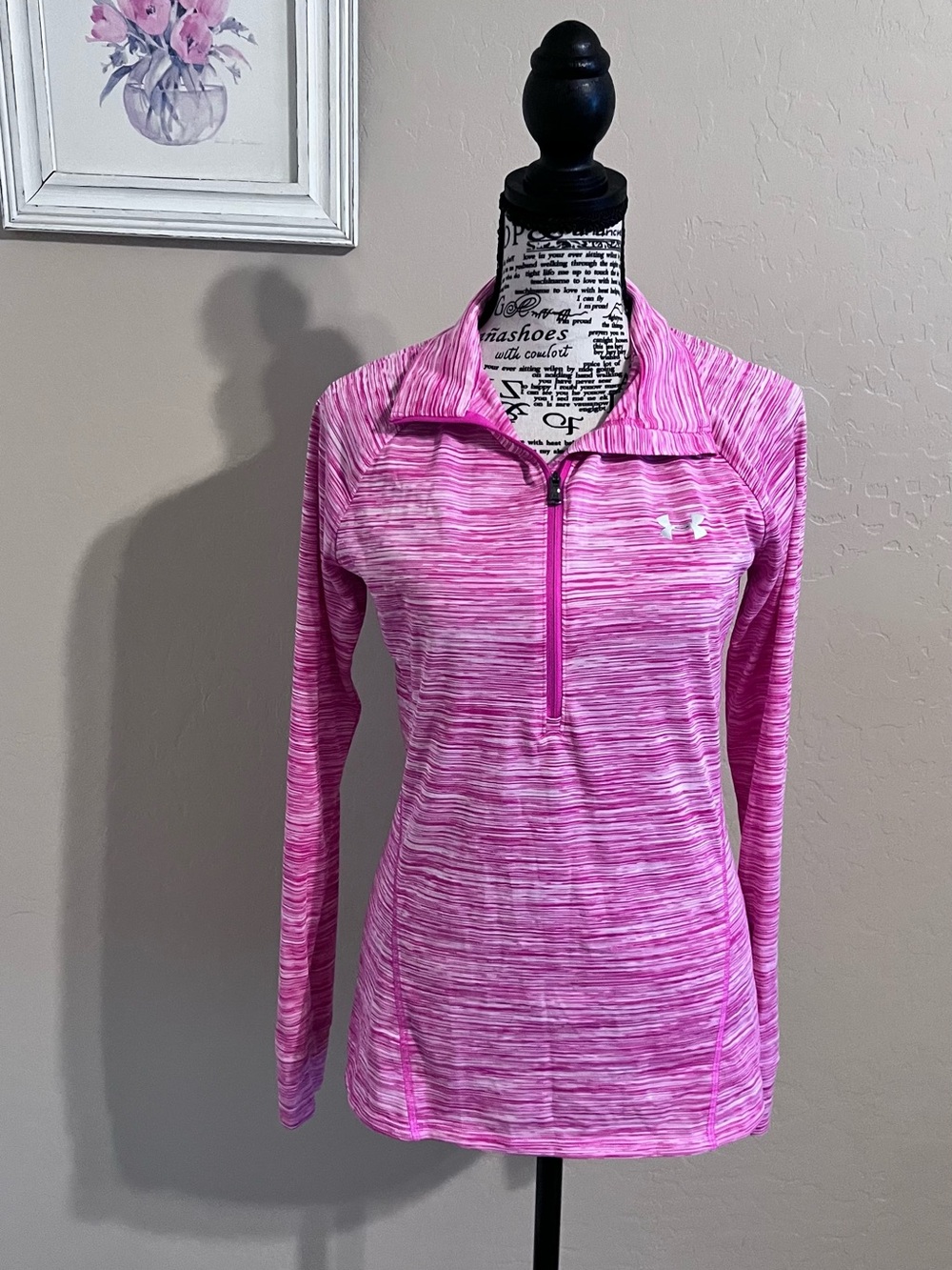 Under Armour Women’s Pink Heather 1/4 Zip Performance Pullover